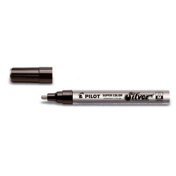  PILOT Lackmarker permanent; silber; 2,0 mm (mittel); Rundspitze aus Polyacetat; Ventilgesteuerte Pumpmechanik; Lackstift, vor Gebrauch schütteln 