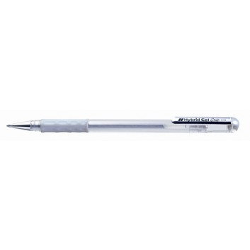  Pentel K118 Hybrid Grip Gelschreiber; silber; 0,4 mm; wasserfeste und lichtechte Pigmenttinte; passende Mine: KF8, Art.Nr. 642108 