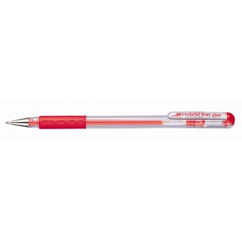  Pentel K116 Hybrid Grip Gelschreiber; rot; 0,3 mm; wasserfeste und lichtechte Pigmenttinte; passende Mine: KF6, Art.Nr. 642006; Gelstift mit Kappe 