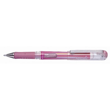  Pentel K230 Hybrid metallic Gelschreiber; pink-metallic; 1,0 mm, mittel; permanent,lichtecht,deckend-Pigmenttinte; passende Mine: KFR10 