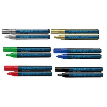  Schneider Maxx 270 Lackmarker; verschiedene Farben; 1-3 mm; Rundspitze, austauschbar; Kappe umsteckbar, Kunststoffschaft 