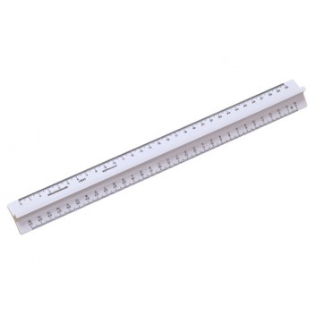  RUMOLD Griffleisten Lineal; weiß; Plexiglas; 30 cm; durchgehende Griffleiste; mit mm, - und 1/2 mm Teilung 
