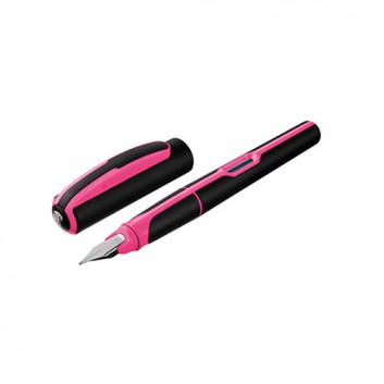  Pelikan Füller Style Neon; Bicolor; schwarz-neonpink; M; mit Tintensichtfenster; Schulfüller; für Rechts-und Linkshänder 