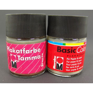 Marabu Acryl-Bastelfarbe Decormatt; gold / silber / kupfer; Papier, Pappe, Holz, Glas, Kunststoff; 50 ml-Glas 