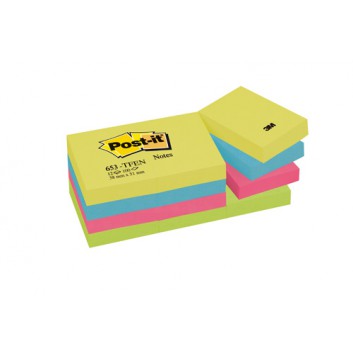  Post-it Haftnotizen Rainbow; 3 verschiedene Formate; verschiedene Farbkombinationen; Papier; Standard, ablösbar; 12 Blöcke á 100 Blatt 