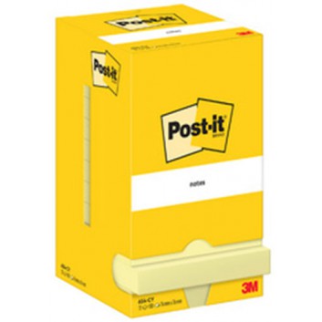 Post-it Haftnotizen Notes; 76 x 76 mm; gelb; Papier; Standard, ablösbar; 1 Block á 100 Blatt; NEU: 12 Block lose in Kartonverpackung! 