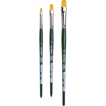 da Vinci Aquarellpinsel NOVA flach; verschiedene Größen; goldfarbene Synthetikfasern; kurze grünpolierte Stiele 
