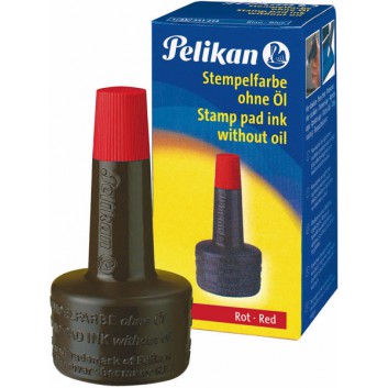  Pelikan Stempelfarbe; rot; 28 ml; Verstreichflasche; ohne Öl; für Gummi und viele Polymerstempel 