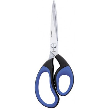  WEDO Universalschere Soft-Cut; 21,0 cm; blau/schwarz; gummierte Softgriffe; gebürsteter Edelstahl, rostfrei; spitz; mit Schraube zum Nachjustieren 