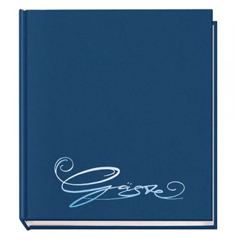  VELOFLEX Gästebuch mit Prägung; blanko; 20,5 x 24 cm; Hardcover, dunkelblau; 144 Blatt; 140 g/m²; Fadenheftung; mit Prägung 