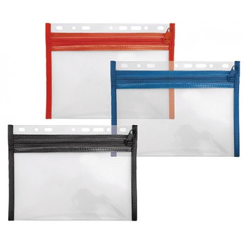  VELOFLEX VELOBAG® XXS Reissverschlusstasche; verschiedene Formate; blau / rot / schwarz; glänzend; oben offen; mit textilverstärkten Kanten 