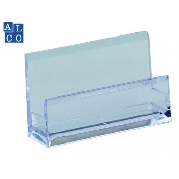  ALCO Visitenkarten-Aufsteller; glasklar; Acryl; für bis zu 50 Karten; 60 x 30 x 30 mm ( B x H x T ); Karten bis 97 mm Breite 
