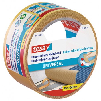  tesa Verlegeband zweiseitig klebend; 50 mm x 10 m; Universal; doppelseitiges Verlegeband; Breite x Länge; sicherer und permanenter Haft 