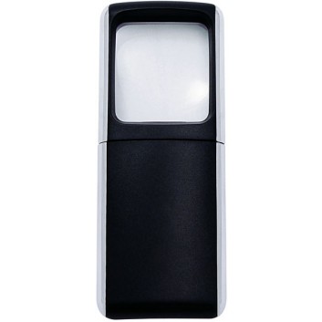  WEDO Lupe mit LED-Licht, eckig; schwarz; 3,5 x 3,8cm; 11,8 x 4,7 x 1,4 cm; 3fach Vergrößerung; inkl. Batterien 