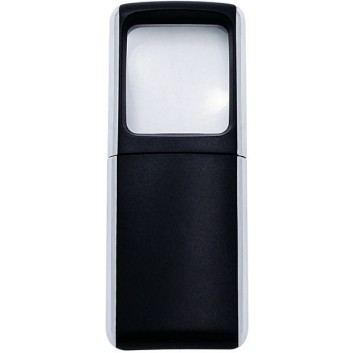  WEDO Lupe mit LED-Licht, eckig; schwarz; 3,5 x 3,8cm; 11,8 x 4,7 x 1,4 cm; 3fach Vergrößerung; inkl. Batterien 