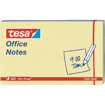  tesa Haftnotizen Office Notes; 125 x 75 mm; gelb; Papier, holzfrei; Standard, ablösbar; 12 Blöcke á 100 Blatt 