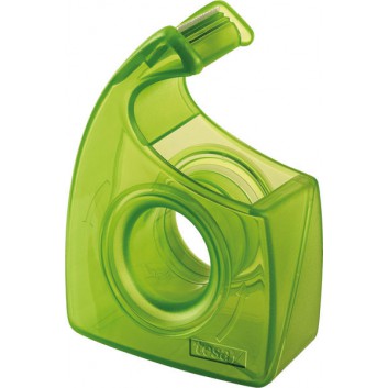  tesa EcoLogo EasyCut Handabroller - Midi; bis 33 m x 19 mm = Midirollen; grün-transluzent; leer = ohne Klebefilm; 100 % recycelter Kunststoff 