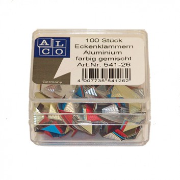  ALCO Eckenklammern; 17 x 17 mm; sortiert; Aluminium; biegbar; einseitig lackiert 