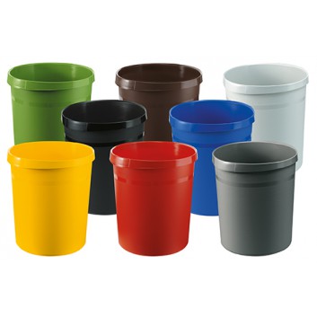  HAN Papierkorb GRIP 18 Liter; 312 x 237 x 350 mm(Ø-Oben x Ø-Unten x H); verschiedene Farben; hochwertiger Kunststoff, Polypropylen (P 
