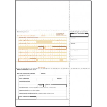  Sigel PC - Überweisung / Zahlschein; 210 x 297 mm (DIN A4); weiß-orange; Originale; 100 / 250 Blatt; Für Ink / Laserdrucker 