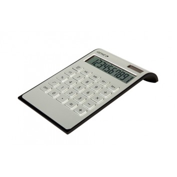  GENIE Design-Tischrechner DD400; 10-stellig; silber; 192 x 114 x 28 mm; Solar und Batterie; u.a. Speicher,Prozent-,Wurzelrechnung 