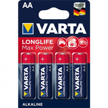  VARTA Batterie AA / LR06 Longlife Max Power; 1,5 V; 2600mAh für Digitalkameras, MP3-Player; Höhe: 50,5 Ø 14,5 mm; AA (Mignon); 96 g 