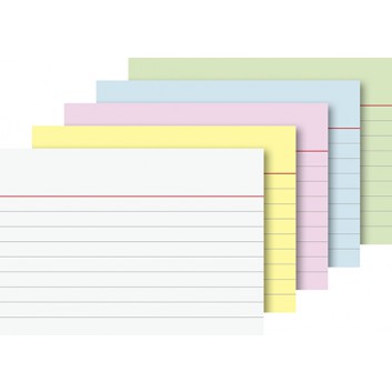  Karteikarten; liniert; DIN A7; verschiedene Farben; verschiedene Ausführungen 