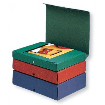  ELBA Dokumentenbox; verschiedene Farben; für DIN A4; Hartpappe; 350 g/qm; ca. 80 mm; 3 Klappen, Druckknopfverschluß; Strukturdesign 