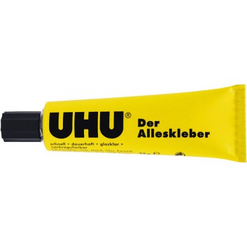  UHU Alleskleber Tube; 35 g; Papier, Filz, Holz, Glas u.v.m.; mit Lösungsmittel; bleibt kurzfristig nachregulierbar 