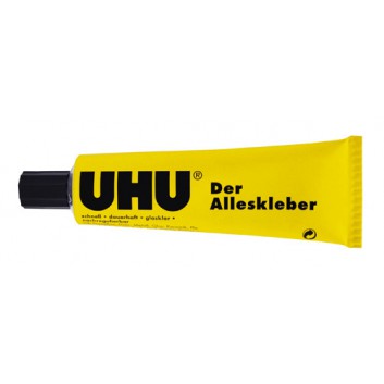  UHU Alleskleber Tube; 125 g; Papier, Filz, Holz, Glas u.v.m.; mit Lösungsmittel; bleibt kurzfristig nachregulierbar 