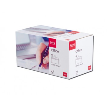  ELCO Briefumschläge Elco Office; DIN C5/6 DL; hochweiß; ohne Fenster; Haftklebung mit Abdeckstreifen; gerade Klappe; 80 g/qm; in Dispenserbox 