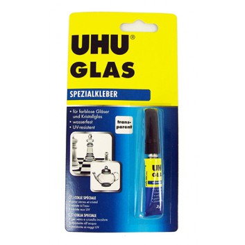  UHU Spezialkleber Glas; 3 g; Glas, Kristallglas; glasklar; temperaturbeständig bis 125° C 