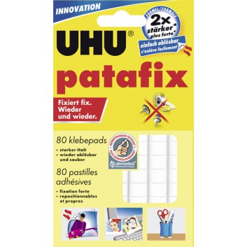  UHU Klebepads, Patafix, weiß; 80 Stück; Poster, Fotos, Dekorationen; wieder ablösbar; kleben auf fast allen Untergründen 