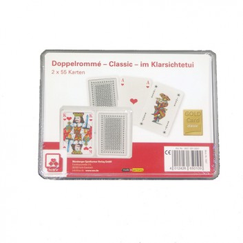  Rommé/Canasta/Bridge; Französisches Bild; 2 x 52 Karten und 6 Joker; 59 x 91 mm; Spielkarten; in Klarsichtbox 