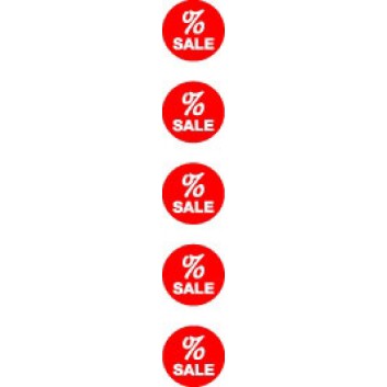  Werbe - Kette; Sale - % - Reduziert, doppelseitig; 15 cm x 2 m; weiß auf rot; Karton 