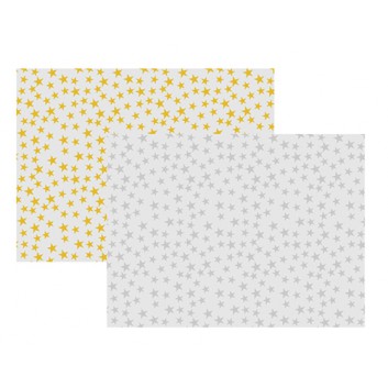  Weihnachts-Klarsichtfolie; 70 cm x 100 m; Sterne; gold/silber; PP-Folie; 30 my 