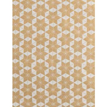  Weihnachts-Geschenkpapier, Großrolle; 50 cm / 70 cm x 250 m; Sterne, geometrisch; silber-gold auf naturbraun; 595823 