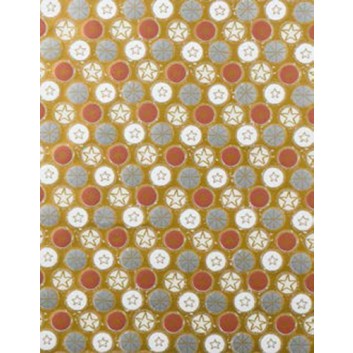  Weihnachts-Geschenkpapier, Großrolle; 50 cm / 70 cm x 250 m; Sternchen in Kreisen; gold-silber-braun-weiß; 5A5833 