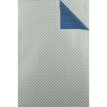  Weihnachts-Geschenkpapier, Großrolle; 50 cm / 70 cm x 250 m und 50 cm x 50 m; Bicolor: weiße Sterne und Streifen; silber-dunkelblau; 6A6304 