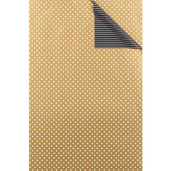 Weihnachts-Geschenkpapier, Großrolle; 50 cm / 70 cm x 250 m und 50 cm x 50 m; Bicolor: weiße Sterne und Streifen; gold-schwarz; 6307 
