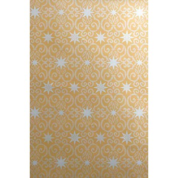  Weihnachts-Geschenkpapier, Großrolle; 50 cm / 70 cm x 250 m; Sterne und Ornamente; gold-silber; 6A6313; Geschenkpapier, gestrichen-glatt 80 g/qm 