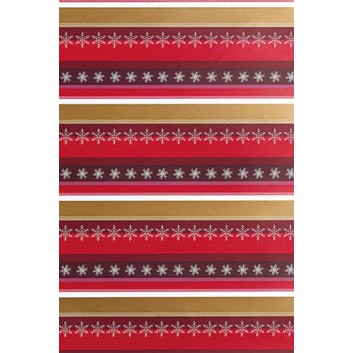 Weihnachts-Geschenkpapier, Großrolle; 50 cm / 70 cm x 250 m; Linien aus Sternchen und Schneeflocken; rot-bordeaux-gold-weiß; 6A6319 