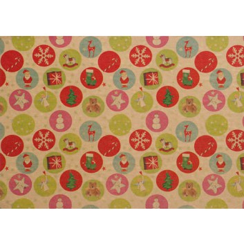  Weihnachts-Geschenkpapier, Großrolle; 50 cm x 250 m / 70 cm x 250 m; Kinder-Symbole, Hintergrund: natur-braun; Kinder; 295424 