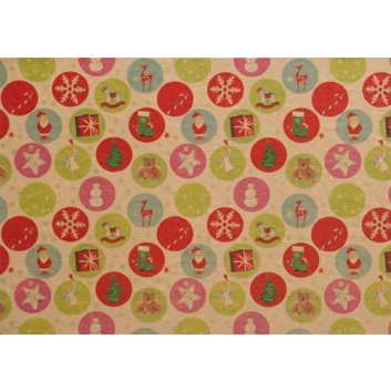  Weihnachts-Geschenkpapier, Großrolle; 50 cm x 250 m / 70 cm x 250 m; Kinder-Symbole, Hintergrund: natur-braun; Kinder; 295424 