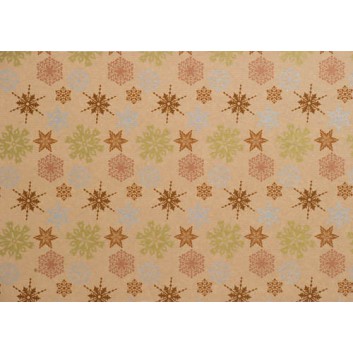  Weihnachts-Geschenkpapier, Großrolle; 50 cm x 250 m / 70 cm x 250 m; Weihnachts-Sterne, Natur, Hintergrund:na; creme-braun; 295427 