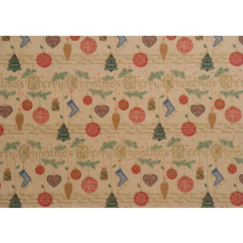  Weihnachts-Geschenkpapier, Großrolle; 50 cm x 250 m / 70 cm x 250 m; Weihnachts-Anhänger, Hintergrund: natur-; creme-braun; 295428 