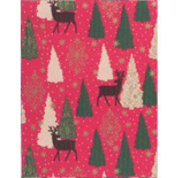  Weihnachts-Geschenkpapier, Großrolle; 50 cm x 250 m / 70 cm x 250 m; Weihnachts-Baum, Rentier; rot; 2A5321 