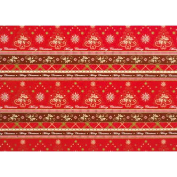  Weihnachts-Geschenkpapier, Großrolle; 50 cm x 250 m / 70 cm x 250 m; Weihnachts-Alpenzauber; rot; 2A5436; Geschenkpapier, gestrichen-glatt, 80g/qm 