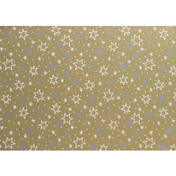  Weihnachts-Geschenkpapier, Großrolle; 50 cm x 250 m / 70 cm x 250 m; Weihnachts-Sterne; gold; 2A5449; Geschenkpapier, gestrichen-glatt, 80g/qm 