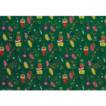  Weihnachts-Geschenkpapier, Großrolle; 50 cm x 250 m / 70 cm x 250 m; Weihnachts-Symbole; grün; 2A5458; Geschenkpapier, gestrichen-glatt, 80g/qm 